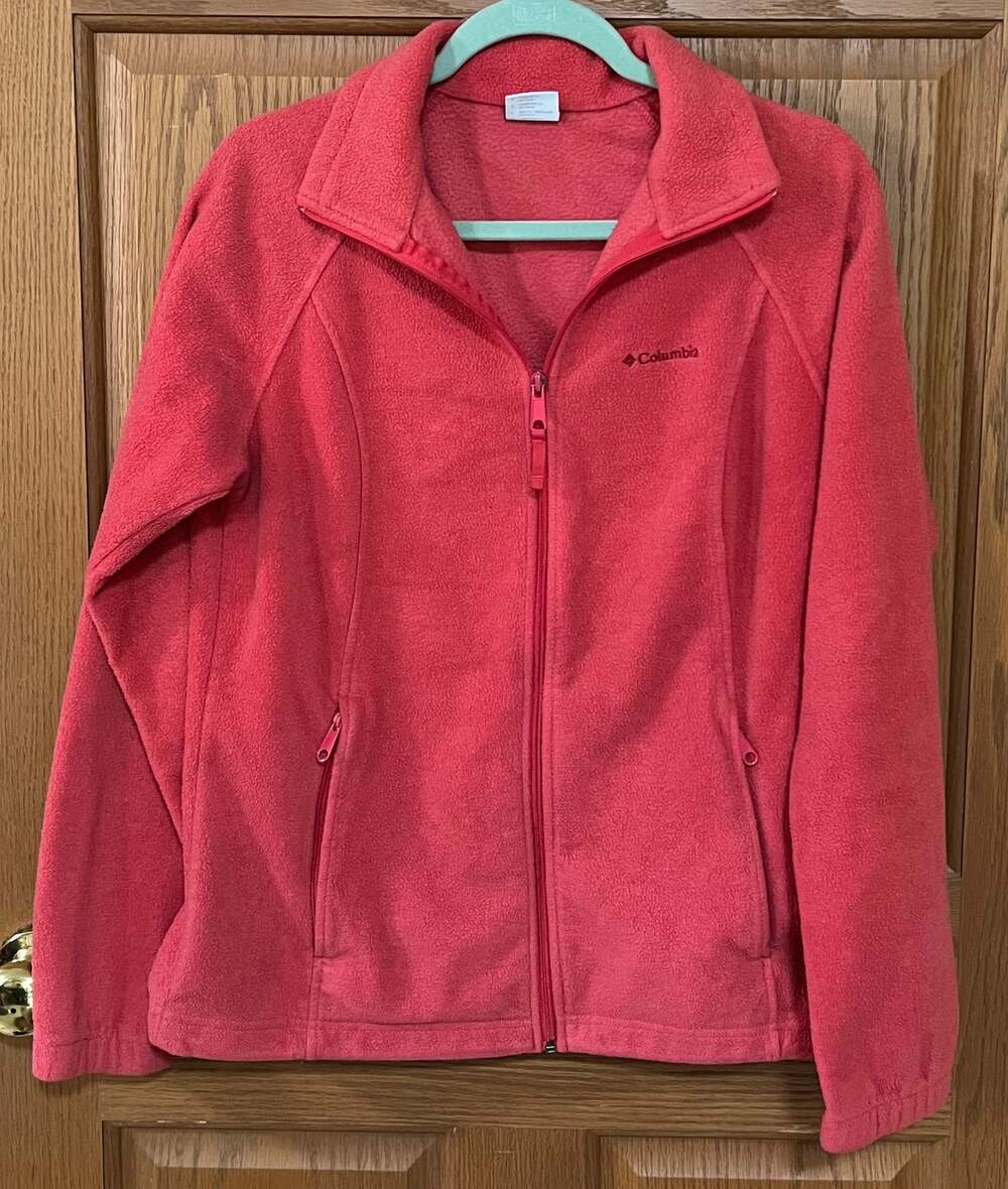 Columbia Women’s L Coral Red Full Zip Fleece Jacket